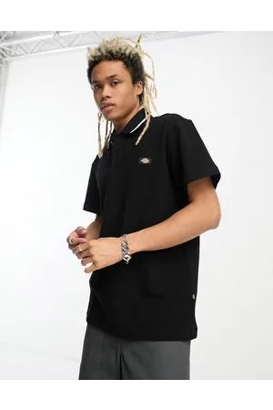 Dickies Tallasee - Polo a maniche corte nera con bordi a contrasto