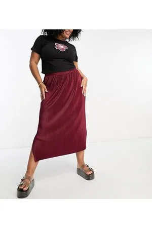 Urban Threads Gonna midi plissé bordeaux