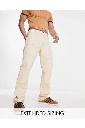 ASOS Jeans dritti écru con pannelli carpenter