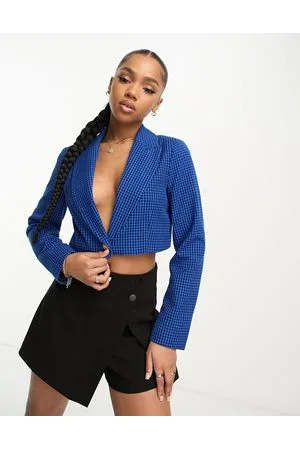 Miss Selfridge Blazer corto a quadri in coordinato