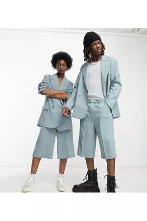 COLLUSION Pantaloncini - Unisex - Pantaloncini taglio lungo blu polvere in coordinato