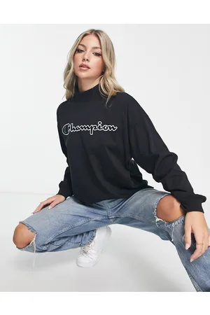 Champion Felpa nera con logo grande