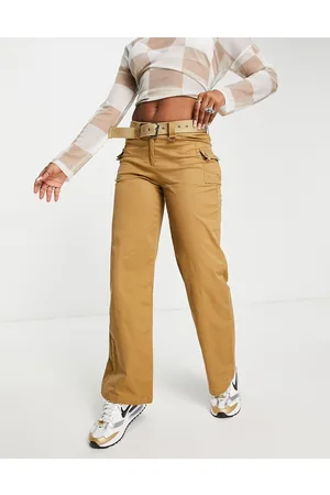 Edikted Pantaloni cargo a gamba dritta e vita bassa con cintura con occhielli