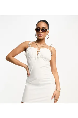 AsYou Vestito con spalline sottili con busto arricciato