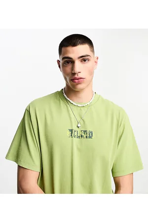 Reclaimed T-shirt unisex con logo fluo