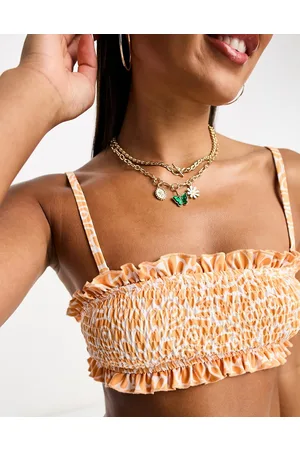 Playful Promises Top bikini con stampa e volant