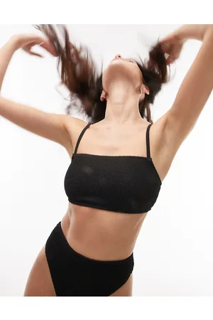 Topshop Top bikini taglio corto stropicciato con scollo squadrato