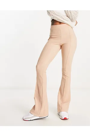 ASOS Ottoman - Pantaloni a zampa color pietra a coste