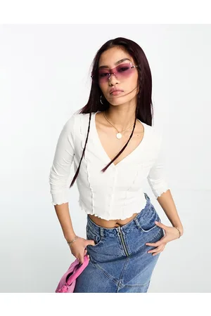 Urban Revivo Top a maniche lunghe con bottoni