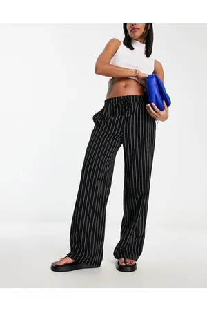 ASOS Pantaloni neri a righe