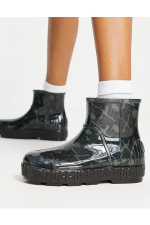 UGG Drizlita - Stivaletti da pioggia neri con monogrammi