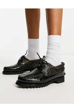Timberland Heritage Noreen - Scarpe da barca in pelle di vernice nera