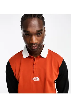 The North Face Polo da rugby pesante nera e rossa - In esclusiva per ASOS