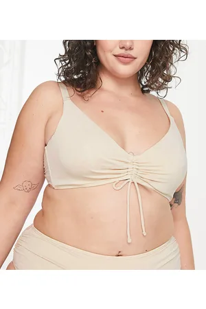 Ivory Rose Plus - Top bikini arricciato sul davanti brillante