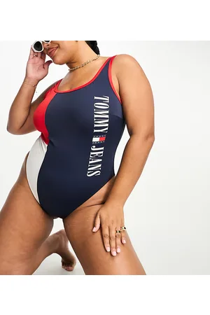 Tommy Hilfiger Tommy Jeans Plus - Archive Runway - Costume da bagno blu navy e rosso