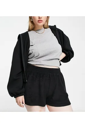 Simply Be Pantaloncini da mare in spugna nera in coordinato