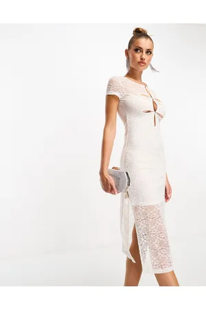 Collective The Label Vestito midi in pizzo con cut-out