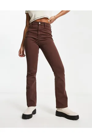 Hollister Jeans a zampa a vita alta marrone
