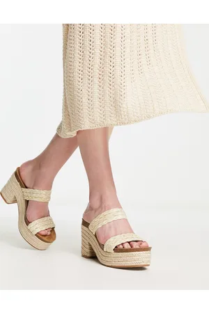 Madden Girl Emerson - Espadrilles in raffia naturale con plateau