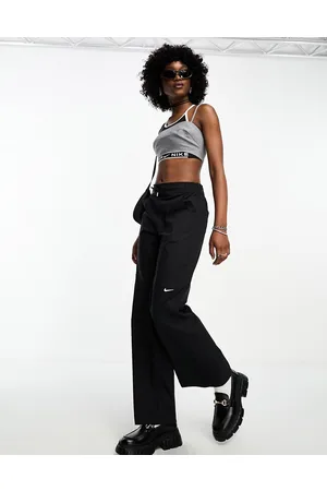 Nike Pantaloni a vita alta neri con logo piccolo