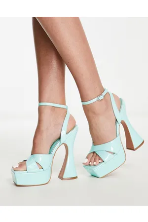 SIMMI Shoes SIMMI London - Oceani - Scarpe con tacco svasato e plateau color menta lucido