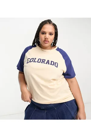 Daisy Street T-shirt raglan comoda con grafica ricamata "Colorado"