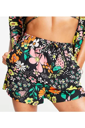 Damson Madder Pantaloncini da mare a fiori in coordinato