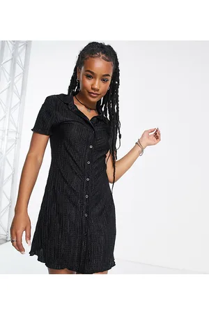 Topshop Vestito corto testurizzato con colletto button-down