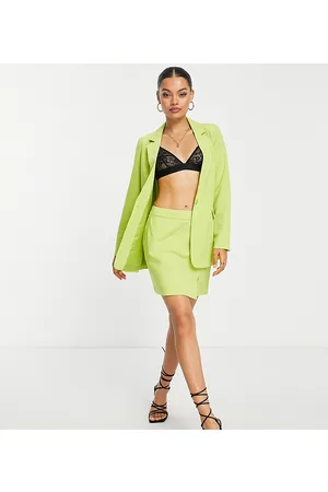 VERO MODA Minigonna da abito sartoriale color lime in coordinato