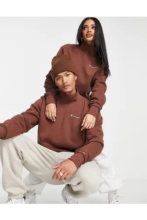 Champion Felpa unisex con logo piccolo e collo a imbuto