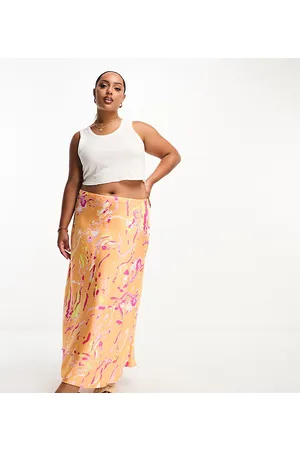 VERO MODA Gonna midi in raso con stampa astratta