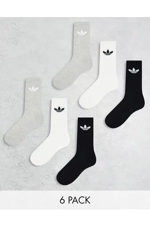adidas Confezione da 6 paia di calzini con trifoglio neri/grigi/bianchi