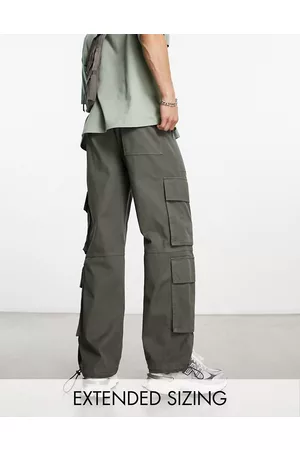ASOS Pantaloni cargo ampi kaki multitasche