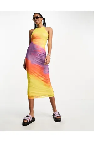 JJXX Vestito lungo in rete tie-dye