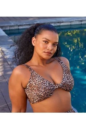 South Beach Esclusiva ft Leslie Sidora - Mix & Match - Top bikini a triangolo con nodo e stampa animalier