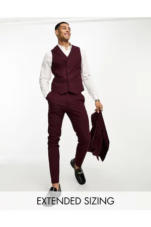 ASOS Gilet da abito skinny bordeaux