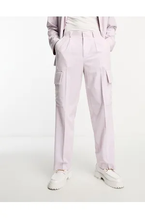 ASOS Pantaloni da abito cargo a fondo ampio pallido