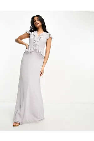 TFNC Vestito lungo in chiffon con volant