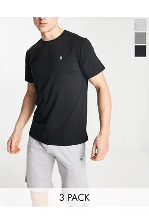 Bolongaro Confezione da 3 T-shirt da casa nera e grigia