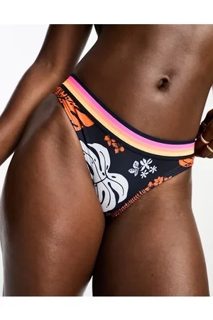 Superdry Slip bikini con logo e stampa corallo vintage in coordinato