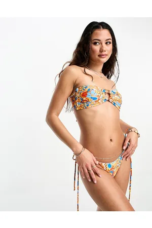 Kulani Kinis Perizoma del bikini con laccetti laterali e stampa mango magic