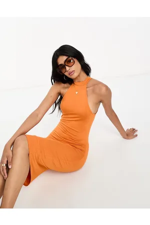 Y.A.S Vestito midi fasciante accollato senza maniche bruciato