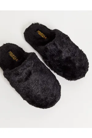 Truffle Collection Pantofole stile sabot soffici nere