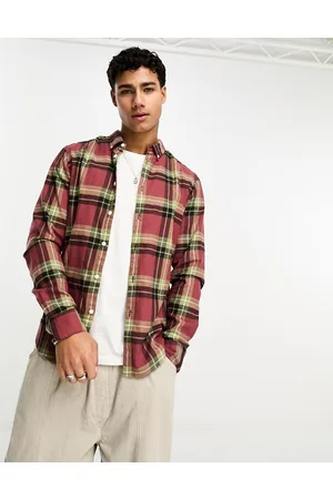 Farah Krone - Camicia spazzolata rossa a quadri