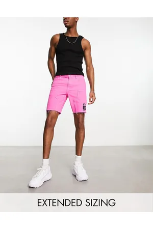 ASOS Pantaloncini rigidi classici taglio regular acceso con stampa stile college
