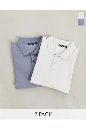 ASOS Confezione da 2 polo attillate bianca e blu