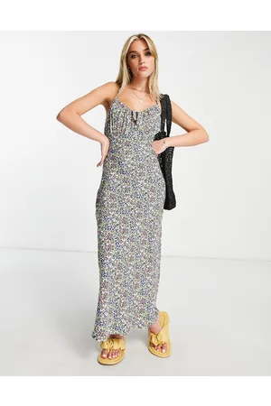 Influence Vestito al polpaccio con spalline incrociate a fiorellini