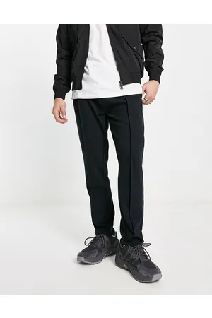 Threadbare Pantaloni piqué con pinces neri