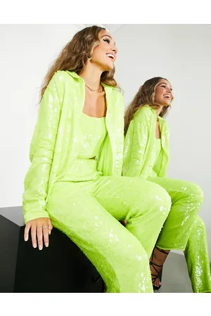 ASOS Camicia oversize color lime neon con paillettes