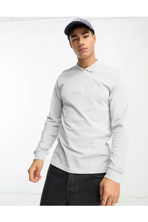 French Connection Polo in piqué chiaro con zip